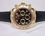 Fake Rolex Daytona watch Gold & Black Leather_th.jpg